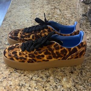 Leopard Print Sneakers with Black Laces